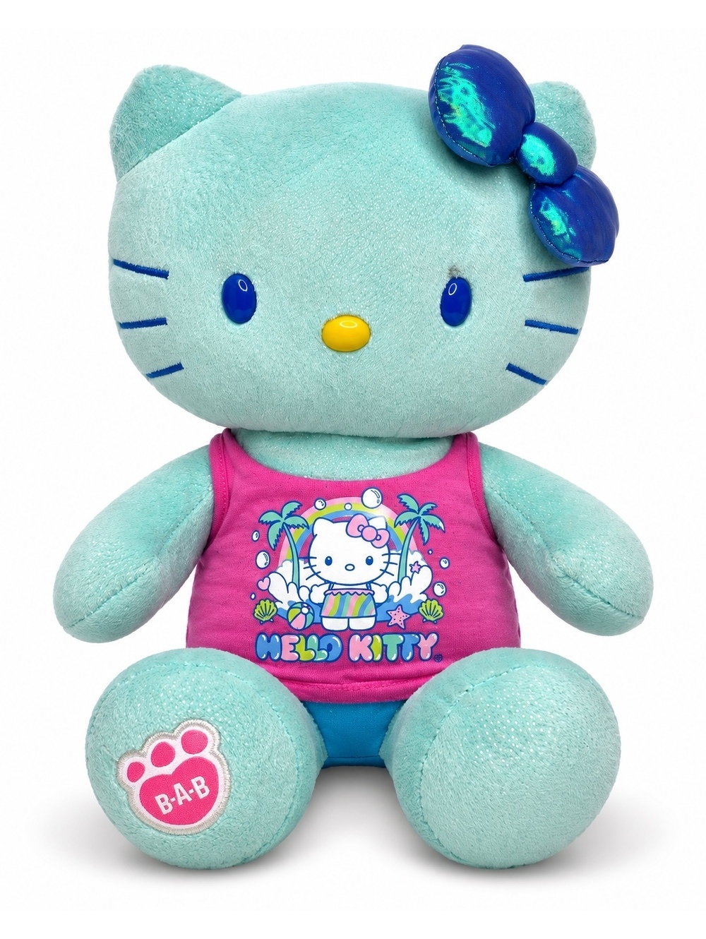 Build-A-Bear Hello Kitty Summer Waves Seafoam Blue Shimmer 18” Sanrio
